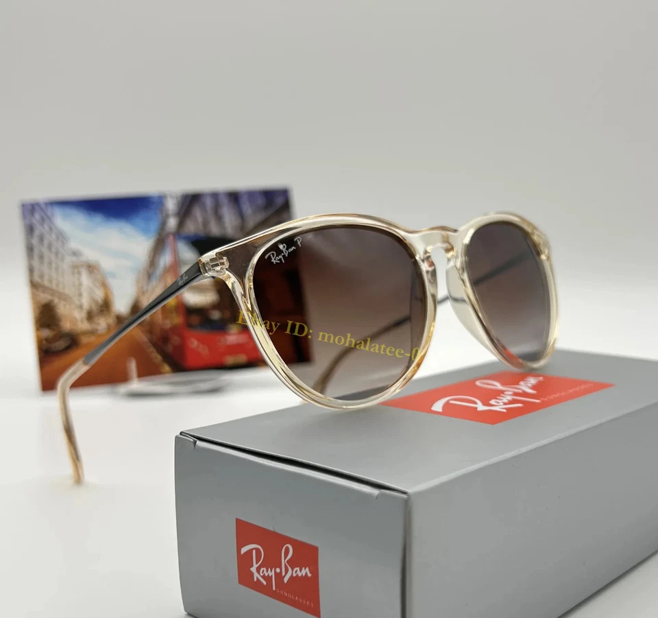 *Nuevo* Gafas de sol polarizadas Ray-Ban RB4171 Erika 6514/13 marrón degradado UV400 Foto 3 de 4