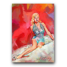 Diana Dors Art Card Limited 17/50 Edward Vela Signed (Celebrities Women)