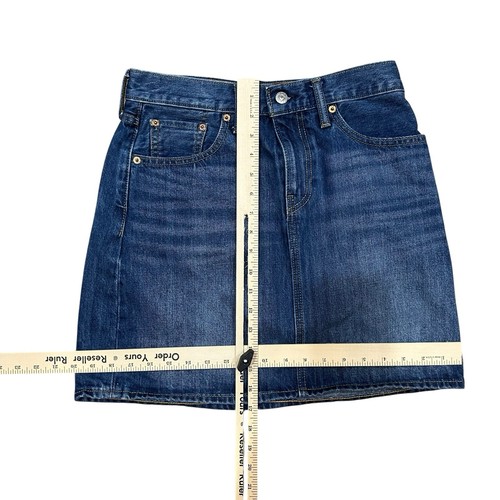 Levi Strauss Denim Jean Skirt Womens Size 27 Blue Medium Wash Mini - Picture 2 of 8