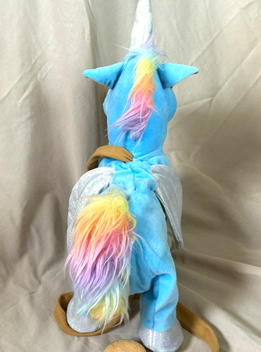 Plush Blue Walking / Running Unicorn w/Leash - Music & Lights - Picture 4 of 4