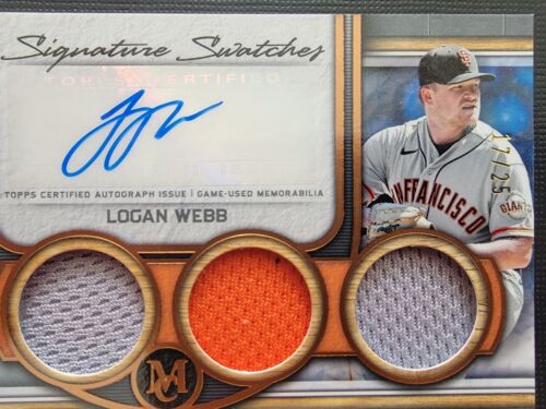 Logan Webb 2023 Topps Museum Signature Swatches Triple Relic Autograph 17/25 - Picture 3 of 10
