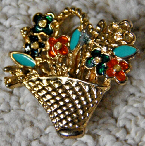 Thanksgiving Cornucopia & Flower Basket PIns/Brooches - Picture 4 of 7