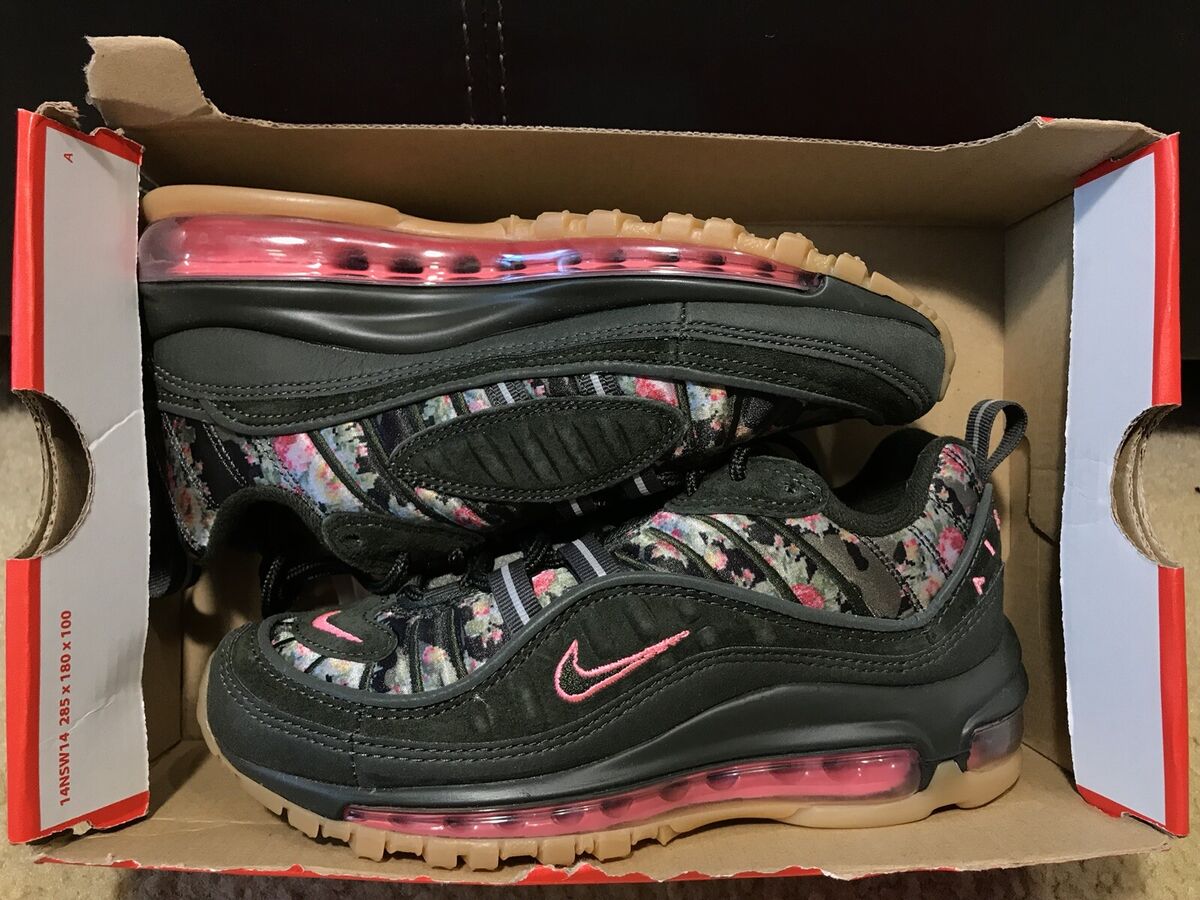 Nike Air Max 98 Floral Camo Sequoia Metallic Black AQ6468
