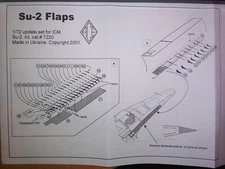 ACE pe 7220 Su-2 Flaps. Photo-etched update set for ICM kit 1/72