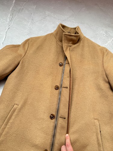 Ermenegildo Zegna Soft Wool Zip Coat Jacket Puffer Lining Camel Size M - Picture 23 of 24