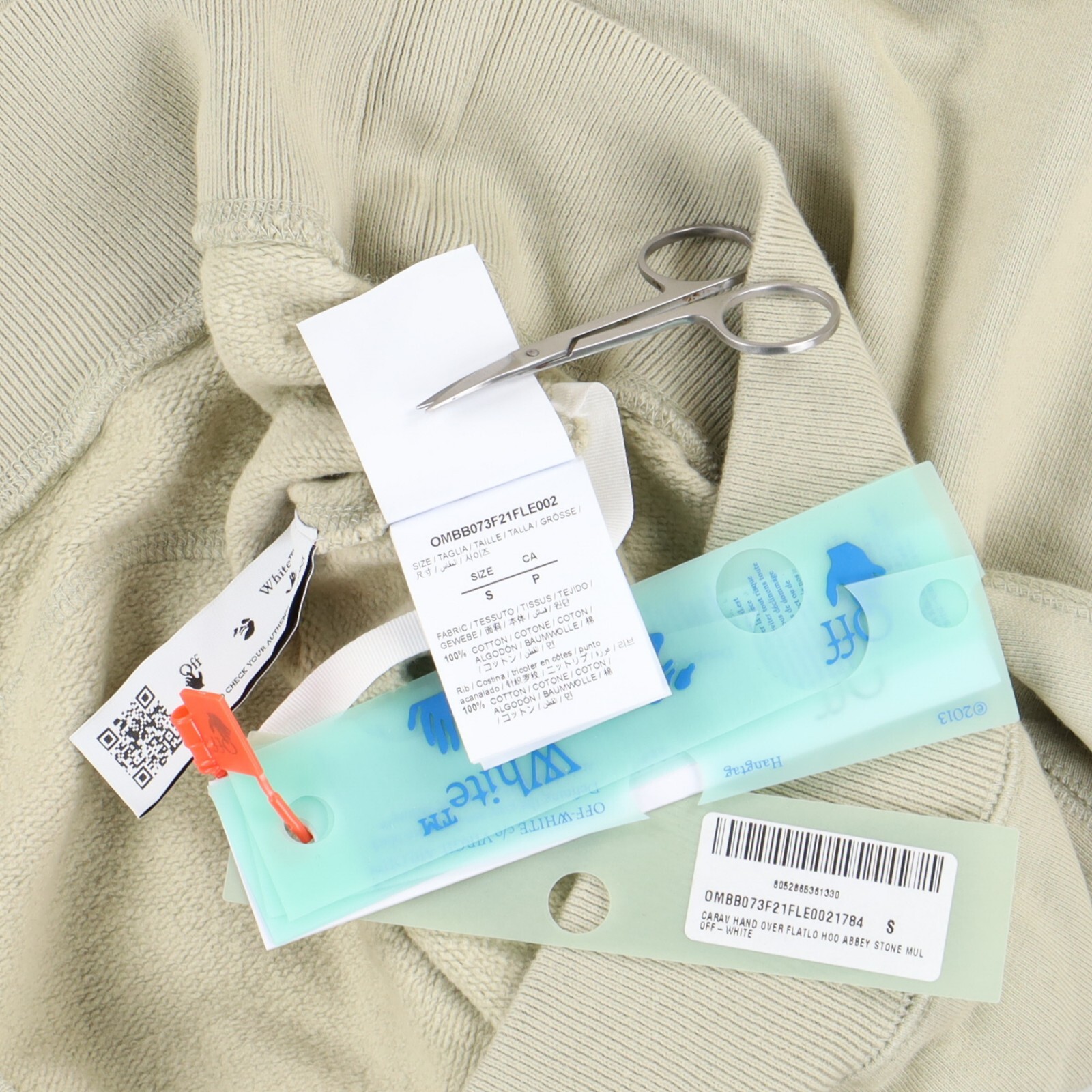 Off-White Beige Caravaggio Hand Off Logo Oversized Hoodie | Size S FW21 RRP $685 image 6
