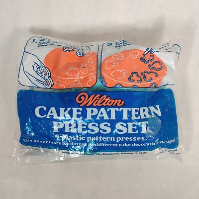 Vintage Wilton Cake Pattern Press Set Decorative Cookie Cutters Set of 9 1972