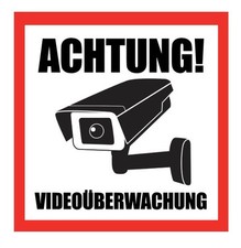 1-50 Stk. ACHTUNG Videoüberwachung Aufkleber...