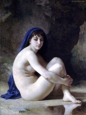 Nude Girl Water cave by W. Bouguereau Tile Mural Kitchen Wall Backsplash Ceramic