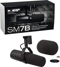 For Shure SM7B Cardioid Dynamic Vocal Broadcast Microphone Sealed in box Black