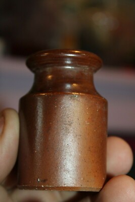 Antique, 2 1/2'', Round, Salt Glazed, Ink Well, Item # A - 4848