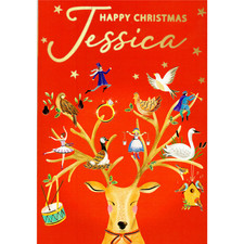 Personalised Jessica Singing Musical Christmas Card Sound Of Christmas Range