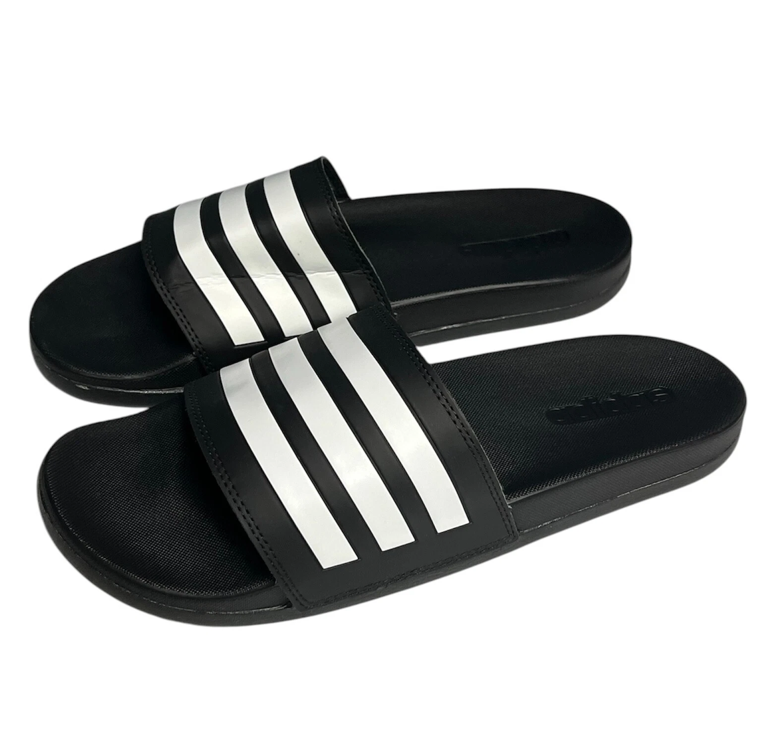 Adidas Slide Unisex Adulto Adilette Comfort Colore Nero Bianco Taglia 9 Uomo