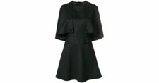 NEW Sara Battaglia Front Buttons Detail A-Line Dress in Black- Size 40 #D2008