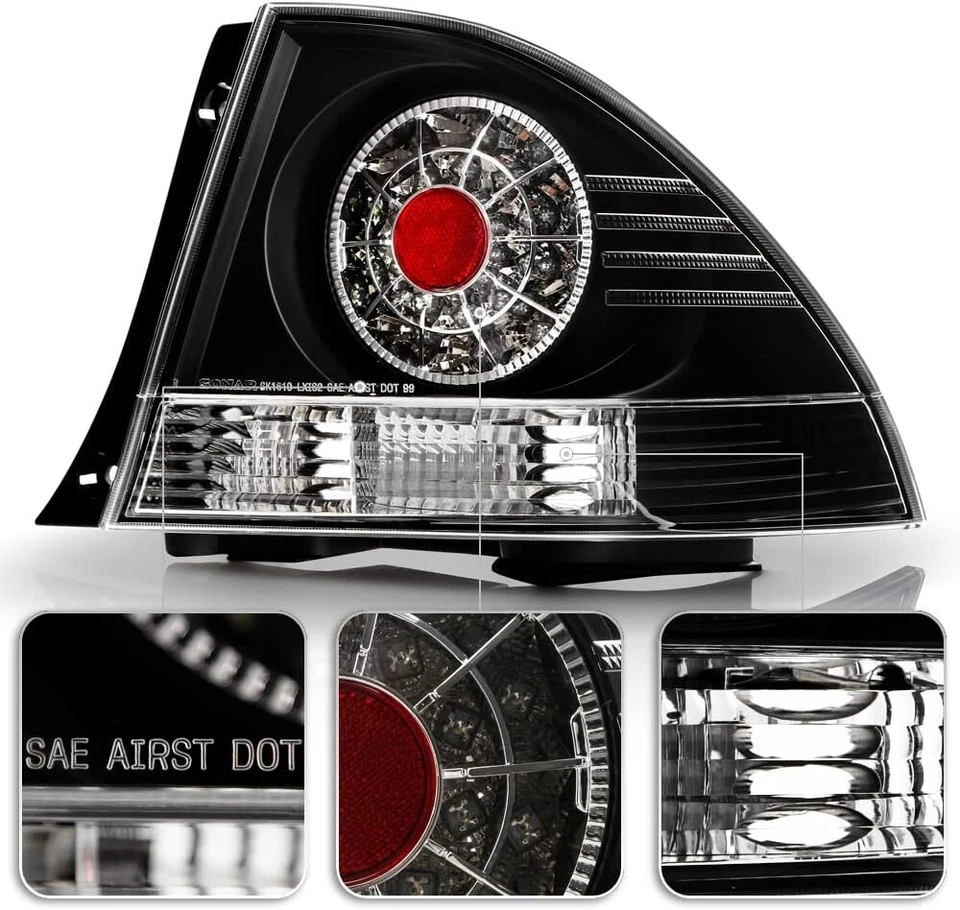 Juego de luces traseras LED negras 2001-2005 par de luces de freno para Lexus IS300 izquierda+derecha Foto 3 de 4