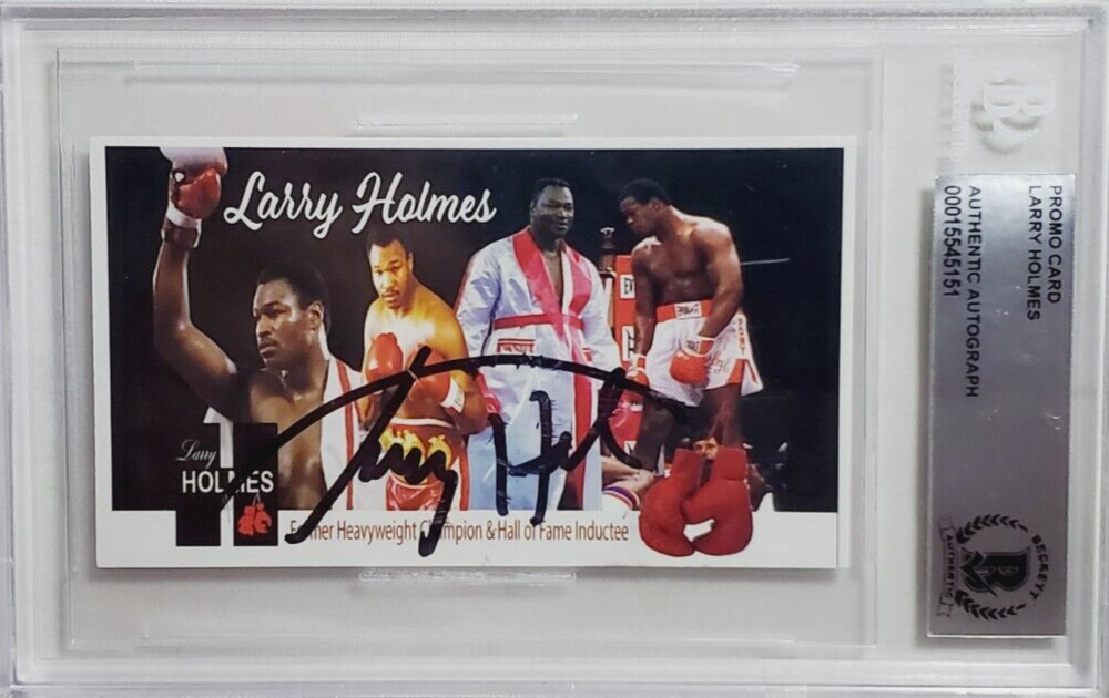 Larry Holmes Signed Promotional Boxing Card Autograph Auto BGS BAS