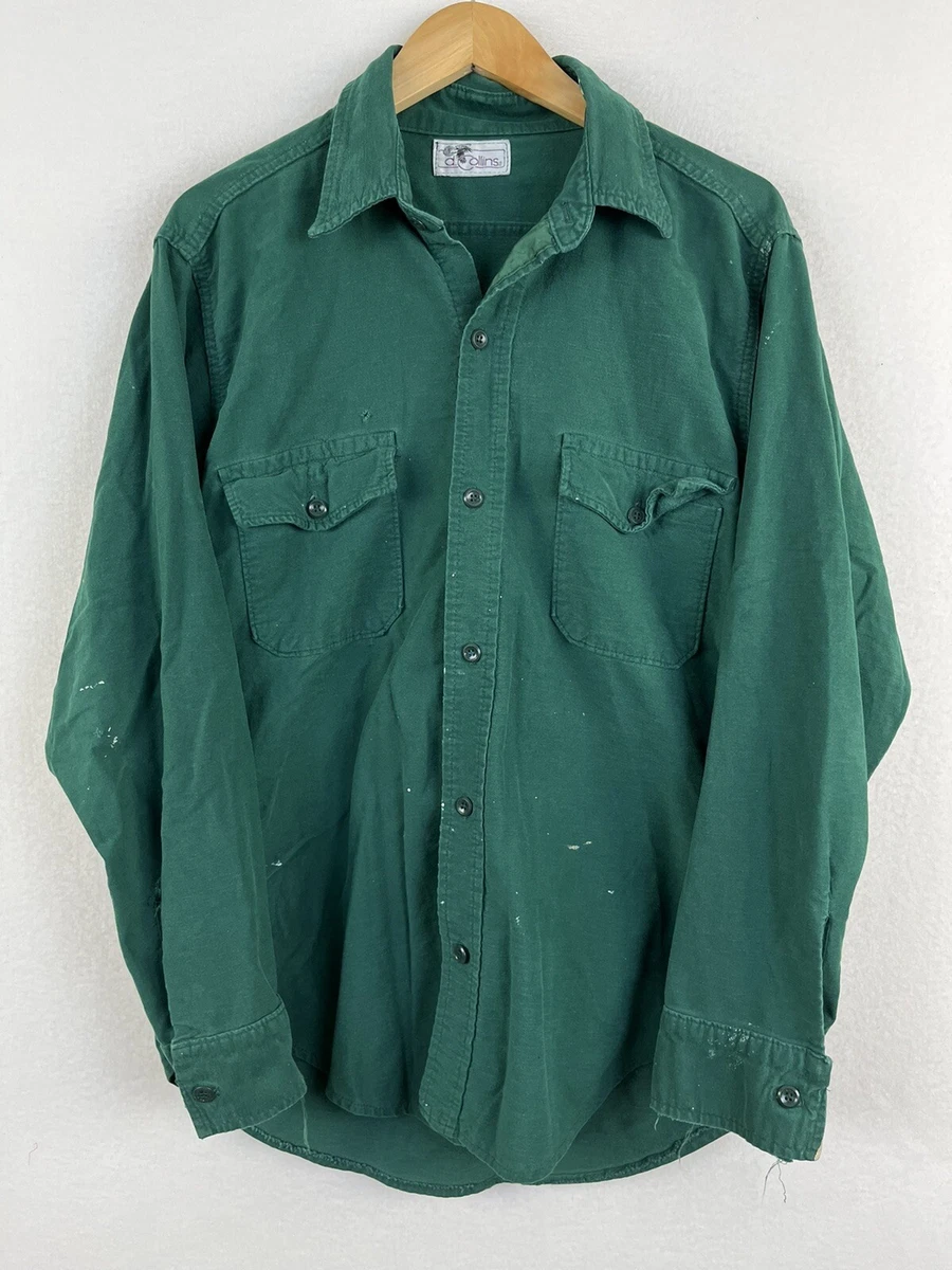 Solid green flannel shirt sale
