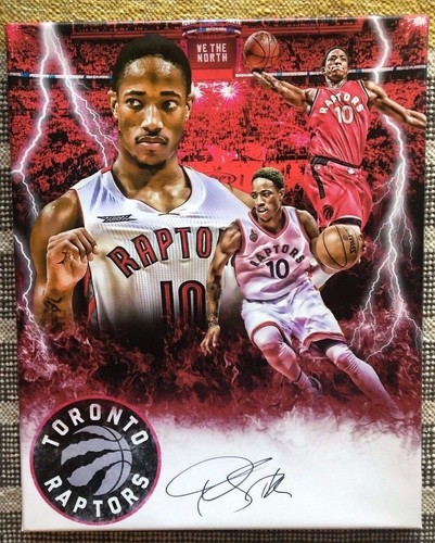 DeMar DeRozan Signed Autograph 16x20 Canvas Toronto Raptors/ Spurs NBA ...