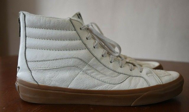 vans sk8 hi white leather mens