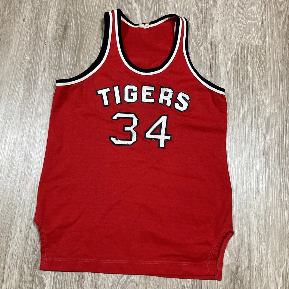 Tigers Jersey M 70s 80s LVHS Shorts Top Set Rawlings Basketball Uniform Tee - Image 3 of 4