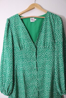 nordstrom rack emerald green dress Green Polka Dot Kennedy Midi Dress main image 0