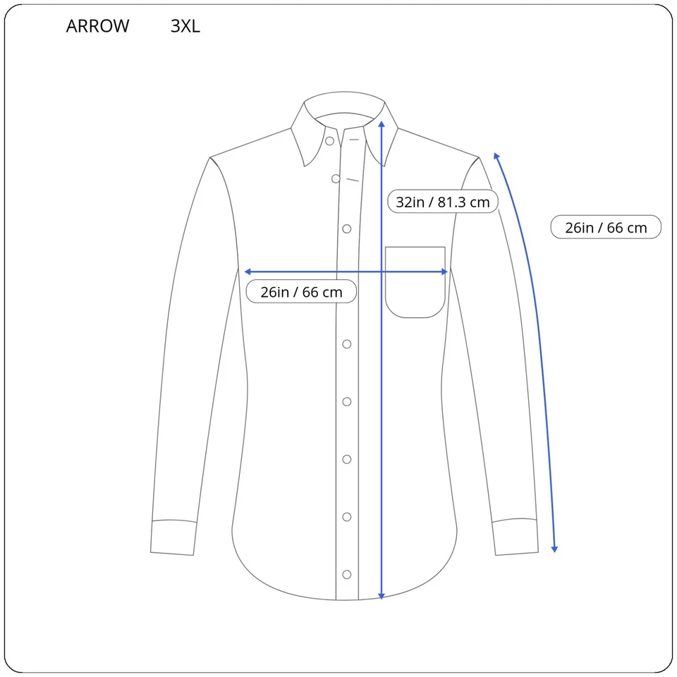 Arrow Mens Shirt 3XL Long Sleeve Blue Plaid Collar Button Up Pocket Comfy Casual - Image 2 of 4