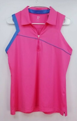 EP NY Sleeveless Golf Polo Shirt, Womens Sz M, Pink, NEW, GN3112,  Bust 38 in