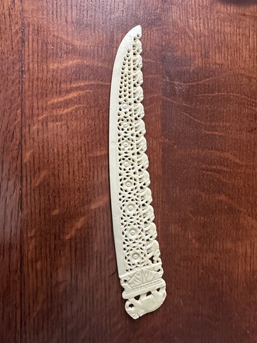 Vintage Celluloid Elephant Letter Opener Scrimshaw Style Ivory Color. set of 2 - Picture 2 of 4