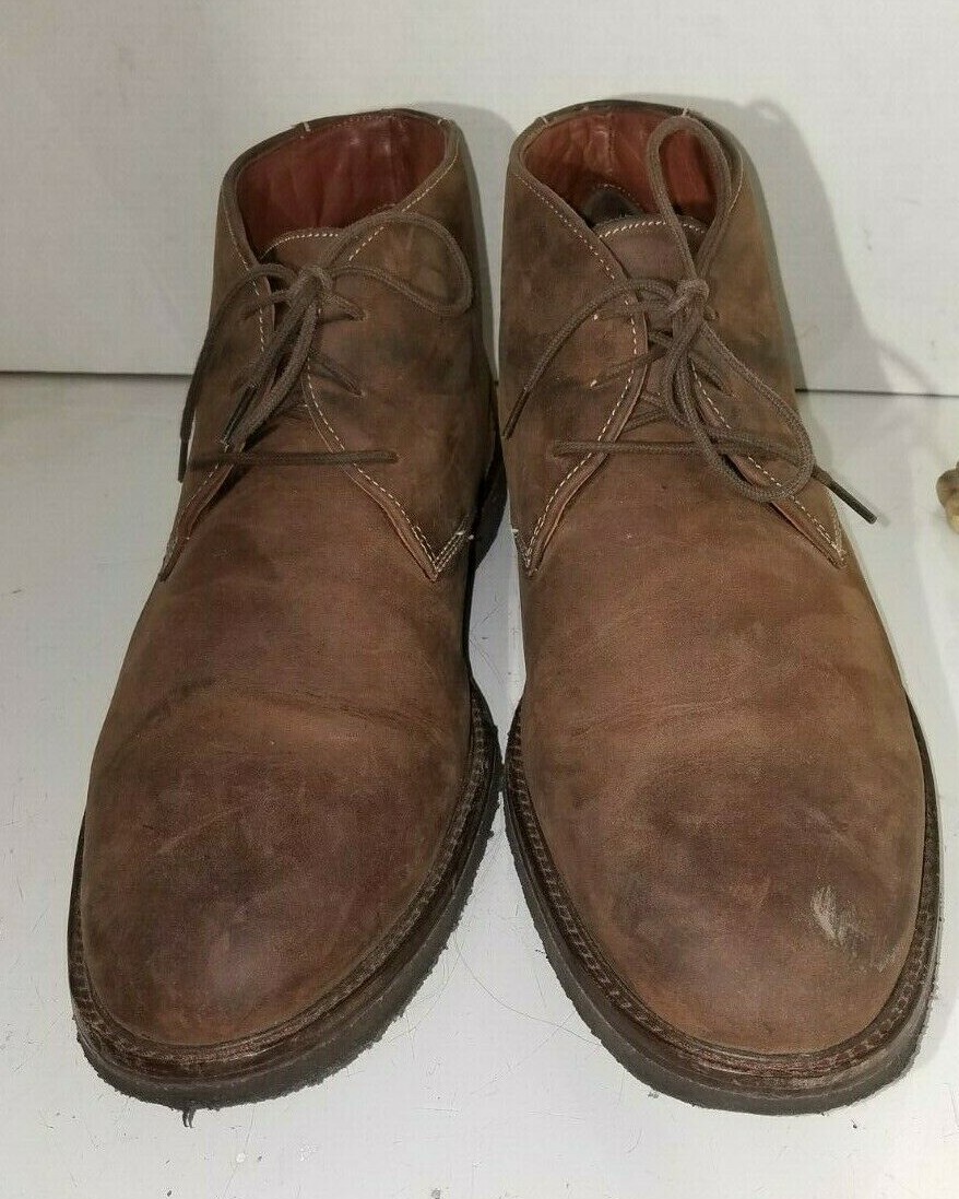 Johnston Murphy Sheepskin Chukka Boots Brown Leather Mens  display picture 1