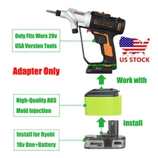 1x Adapter for Ryobi 18V One+ Battery to Power for Worx 20V USA Vesion Tools