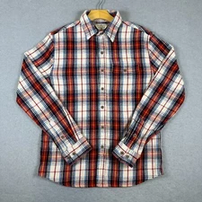 The Normal Brand Men's Size S Red Blue Plaid Flannel Warm LS Button Up Shirt Top
