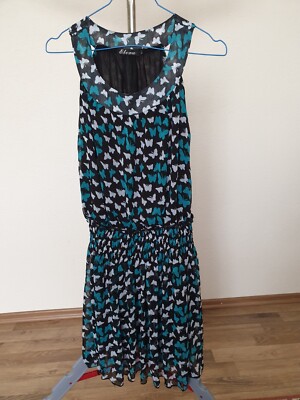 Elexa Sommerkleid mehrfarbig mit Schmetterlingsmuster Größe S/M