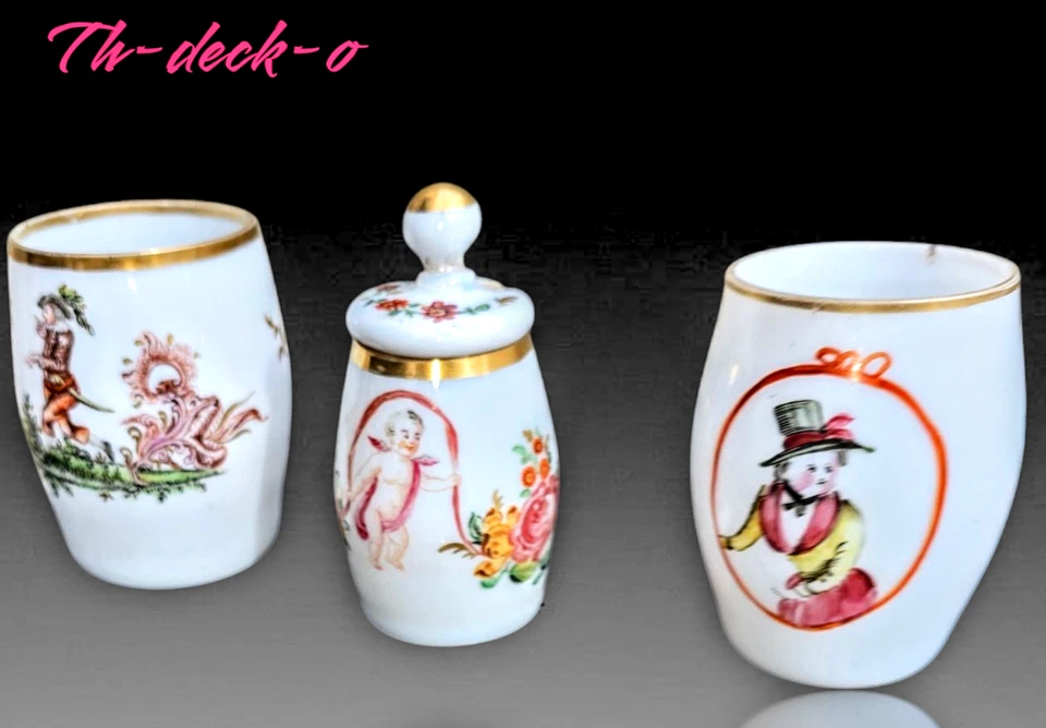 CHOPES GOBELETS+MOUTARDIER VERRE OPALIN BOHÊME XVIIIÈME BOHEMIAN GLASS 18TH - Photo 2/4