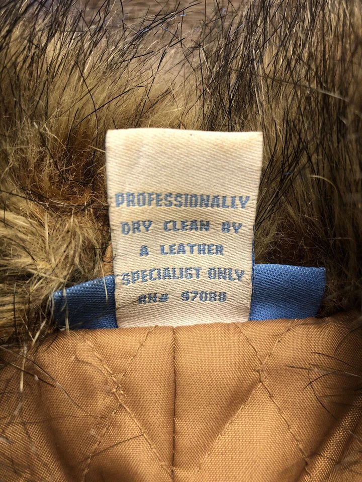 VTG Y2K Delia’s Tan Suede Almost Famous Penny Lane Leather Faux Fur Coat Small - Image 4 of 4