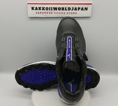MIZUNO Golf Shoes WAVE HAZARD SL BOA WIDE 51GM2175 Black Blue New