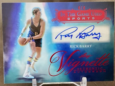 2024 Leaf In The Game Used RICK BARRY Red Vignette Auto 4/4 eBay 1/1