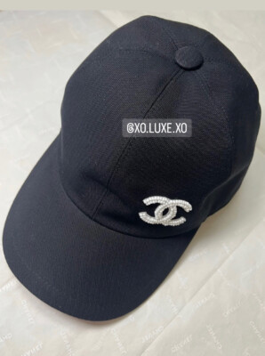 NEW Authentic CHANEL RECEIPT 23P Black Bucket Hat Logo White