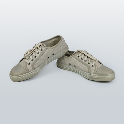 GUCCI women's beige canvas guccissima sneakers | Size EUR 35.5/US 6 (9.3 inches) - Picture 5 of 12