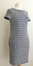 Blue Mix Dress Stretch Size UK 10 Side Pockets