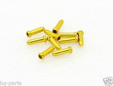 10 Bike Shift Brake Cable Ends Tips Caps Crimps Gold