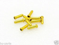10 Bike Shift Brake Cable Ends Tips Caps Crimps Gold