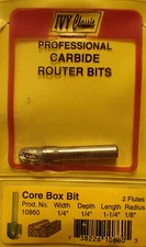 10860 IVY Classic 1/4" W, 1/8" Radius Carbide Core Box Router Bit (BN5)