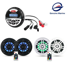 Marine Audio Package w/ Waterproof Bluetooth Stereo Receiver and Boat Speakers