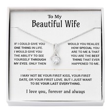To My Wife Necklace, Christmas Gifts For Women, Anniversary Gift For Wife
