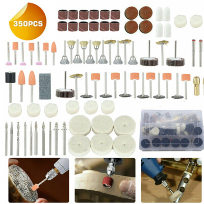 350Pc Abrasive for Dremel Rotary Tool Accessories Kit Grinding Sanding Polishing