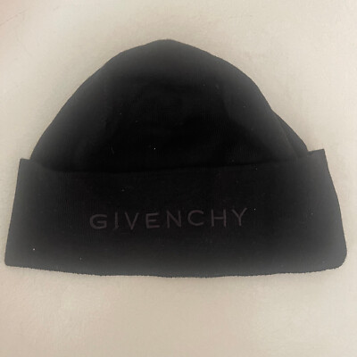 GIVENCHY Logo Beanie Watchcap Hat Wool 4G Emroidered