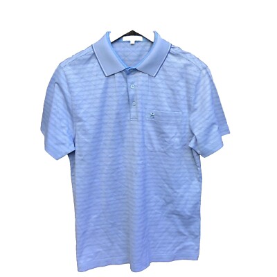 Montagut paris blue striped short sleeve Polo Shirt mens size 48