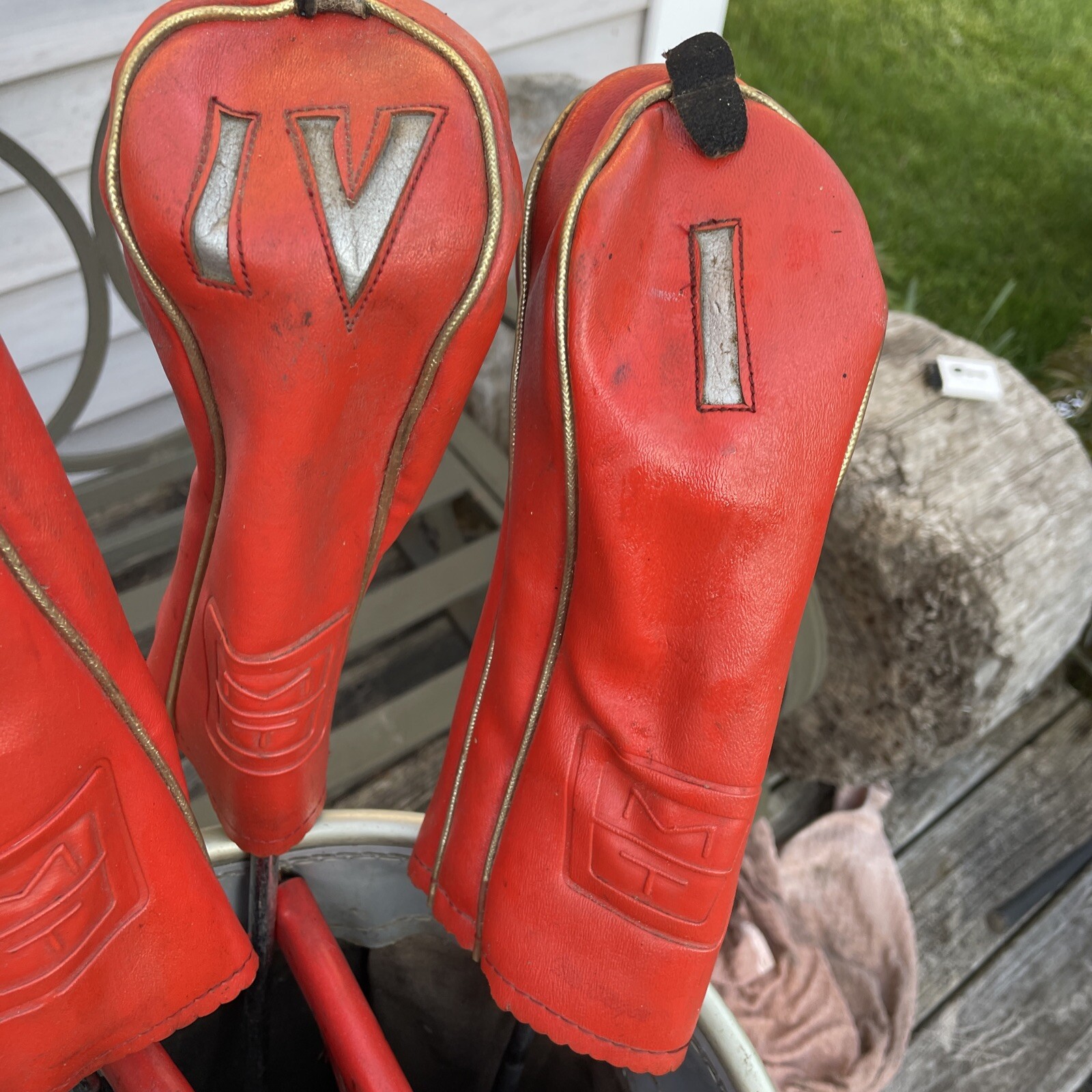 Vintage Red MacGregor Pro Only MT Retro cart Golf Bag w Headcovers eBay