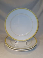 Vintage Set 3 Williams Sonoma Brasserie Dinner Plates Yellow Band
