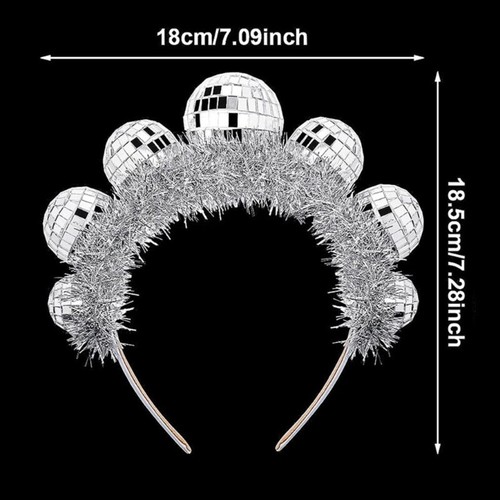 Women 70s Party Headband Disco Balls Headhoop Vintage Headwear Head Accessories - Picture 8 of 8